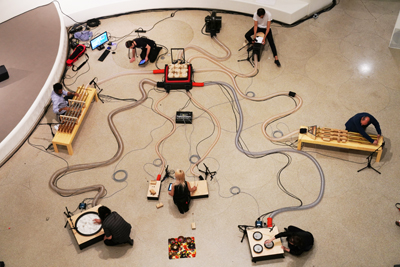 Tarek Atoui: Organ Within, Solomon R. Guggenheim Museum, New York, June 27, 2019.  Performer: C. Spencer Yeh. 